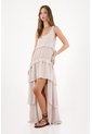 Tennis Vestido Asimétrico Con Boleros Crudo Para Mujer de Tennis