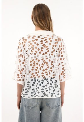 Tennis Camisa Color Crudo Tejida Para Mujer