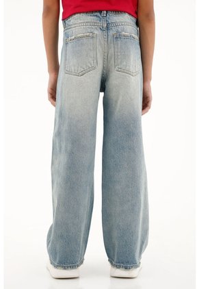 Jean Wide Leg Tiro Alto Para Niña