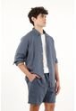 Tennis Camisa Azul Manga Larga 100% Lino Para Hombre de Tennis
