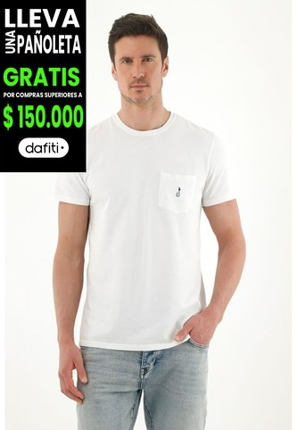 Tennis Camiseta Con Bolsillo Delantero Blanca Para Hombre Tennis