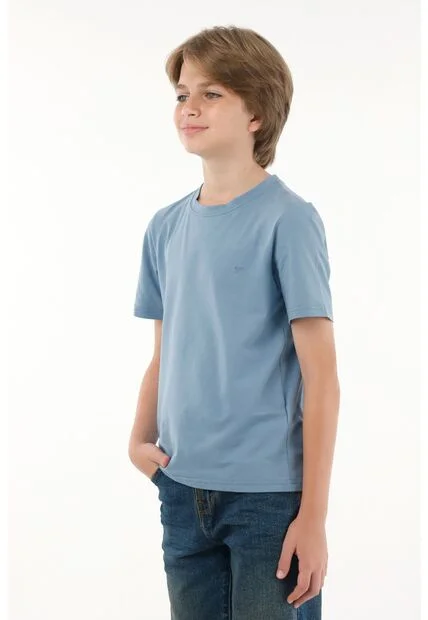 Camiseta Azul Con Estampado En Alta Densidad Para Niño