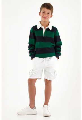 Buzo Azul Tipo Polo Para Niño