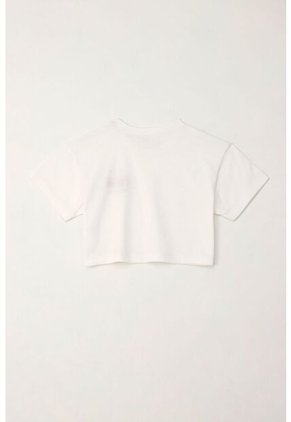 Camiseta Manga Corta Con Mini Print Crudo Para Niña