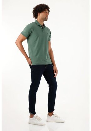 Polo Licrada Verde Para Hombre