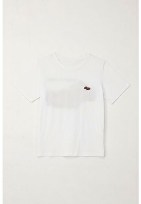 Camiseta Básica Con Estampado Blanca Para Niño