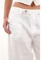 Tennis Pantalón Wide Leg Blanco En 100% Lino Para Mujer de Tennis