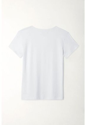 Tennis Camiseta Blanca Cuello V Para Mujer