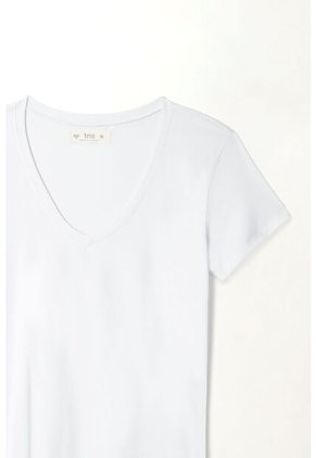 Tennis Camiseta Blanca Cuello V Para Mujer