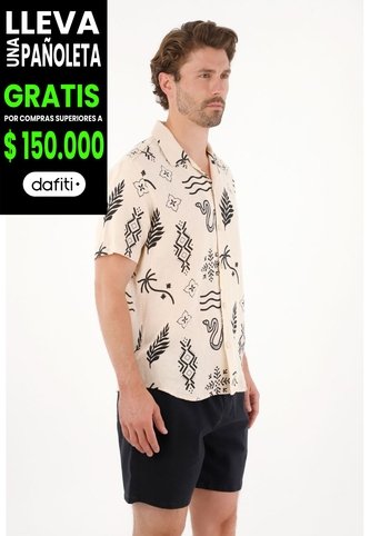 Tennis Camisa Tipo Bowling Con Estampado Para Hombre Tennis
