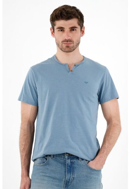 Tennis Camiseta Azul Manga Corta Para Hombre