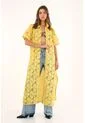 Tennis Kimono Amarillo Con Tela Bordada Para Mujer de Tennis