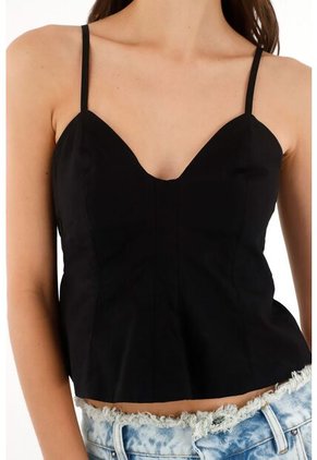 Tennis Camisa De Tiras Negra Para Mujer