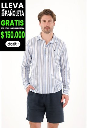 Tennis Camisa Manga Larga Con Diseño A Rayas Con Acabado Suave Para Hombre