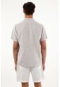 Tennis Camisa Gris Manga Corta En 100% Lino Para Hombre de Tennis
