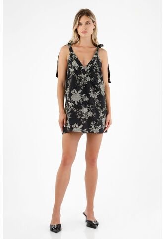 Tennis Vestido Negro Con Detalles Bordados Para Mujer Tennis