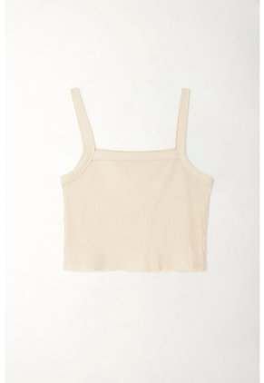 Tennis Camiseta En Rib Crudo Con Acabado Mate Para Mujer