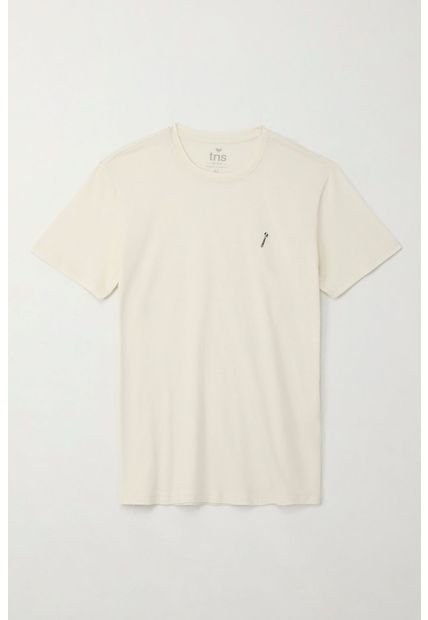 Camiseta Básica Con Mini Print Crudo Para Hombre