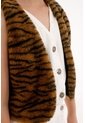 Chaleco De Tela Afelpada Animal Print Para Niña de Tennis