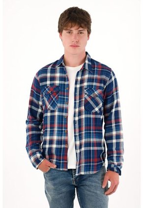 Tennis Camisa Manga Larga Con Diseño A Cuadros Multicolor Para Hombre