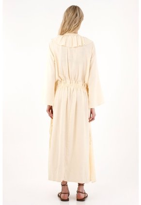 Vestido Largo Con Escote En V Amarillo Para Mujer