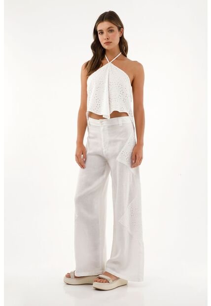 Camisa Tipo Pañoleta En Ojalillo Para Mujer