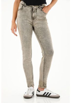 Tennis Jean Jegging Tiro Alto Gris Para Mujer