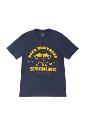 Camiseta Básica Azul Para Hombre