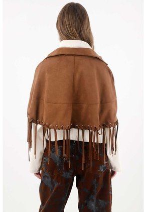 Tennis Capa En Suede Con Flecos Café Para Mujer