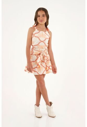 Camisa Estampada De Escote Recto Para Niña Tennis