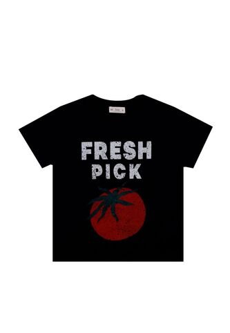 Tennis Camiseta Negra Con Estampado Para Mujer Tennis