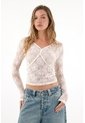 Tennis Camiseta En Encaje Manga Larga Crudo Para Mujer de Tennis