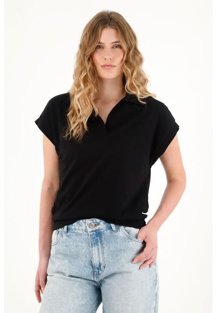 Tennis Camiseta Negra En Jersey Para Mujer