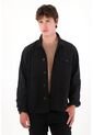 Tennis Chaqueta En Denim Con Costuras Decorativas Negra Para Hombre de Tennis