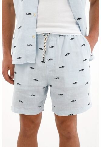 Tennis Bermuda Con Pretina Elástica Azul Para Hombre Tennis