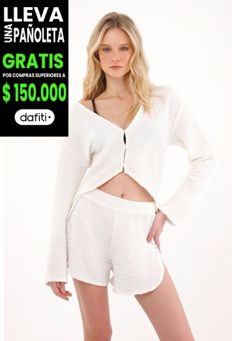 Tennis Camisa Manga Larga Con Tela Texturizada Crudo Para Mujer Tennis