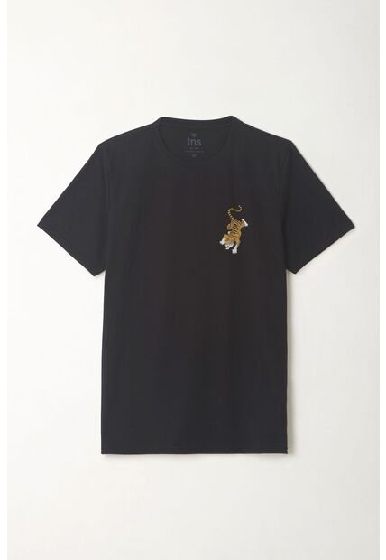 Tennis Camiseta Estampada Negra Para Hombre