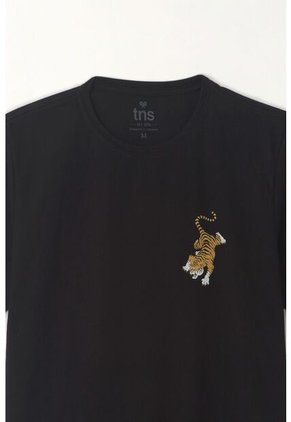 Tennis Camiseta Estampada Negra Para Hombre