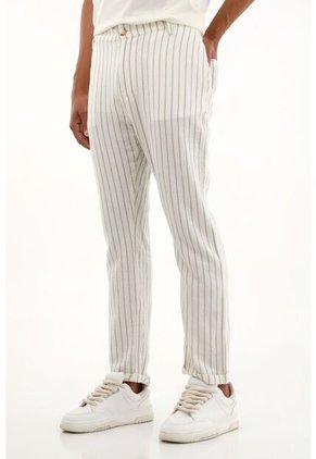 Pantalón Verde Con Diseño A Rayas Para Hombre