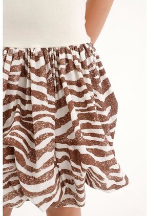 Vestido Corto Con Falda Tipo Globo Crudo Para Niña