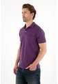 Tennis Polo Slim Fit Morada Licra Para Hombre de Tennis
