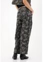 Tennis Jeans Wide Leg Con Estampado Floral En Algodón Negro Para Mujer de Tennis