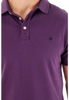 Tennis Polo Slim Fit Morada Licra Para Hombre