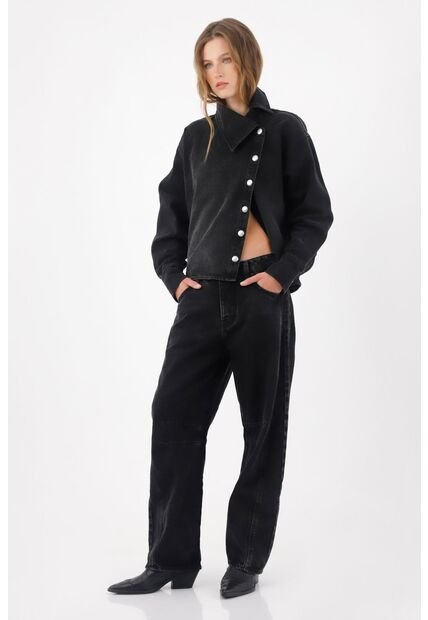 Tennis Jeans Horseshoe Con Costura En Rodilla En Denim Para Mujer