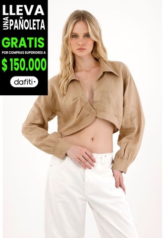 Tennis Camisa En 100% Lino Crudo Para Mujer Tennis