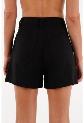 Tennis Bermuda Negra De Tiro Alto Para Mujer