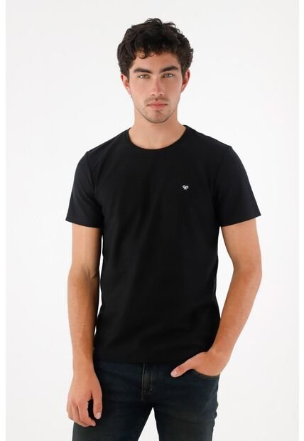 Tennis Camiseta Básica Con Raqueta Negra Para Hombre