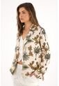 Tennis Blazer Con Estampado De Palmeras Y Tigres Para Mujer de Tennis