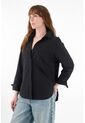 Tennis Camisa Amplia En 100% Algodón Negro Para Mujer de Tennis