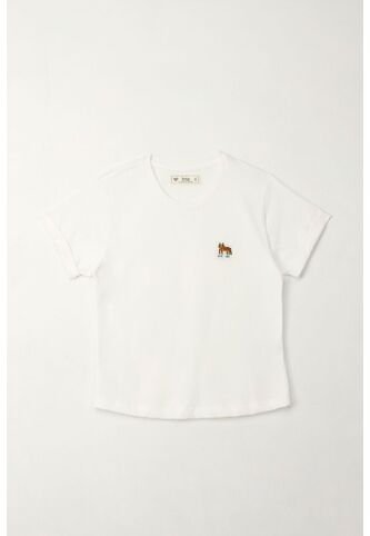 Camiseta Básica Manga Corta Crudo Para Niña Tennis